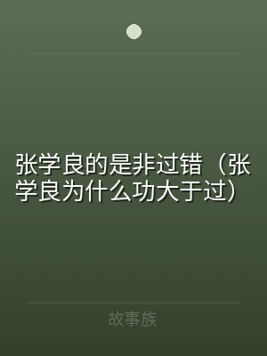 张学良的是非过错（张学良为什么功大于过）