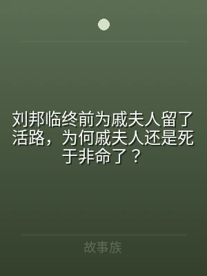 刘邦临终前为戚夫人留了活路，为何戚夫人还