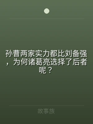 孙曹两家实力都比刘备强，为何诸葛亮选择了