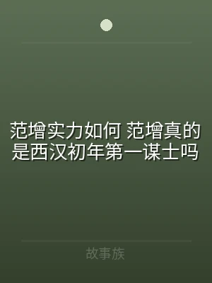 范增实力如何 范增真的是西汉初年第一谋士