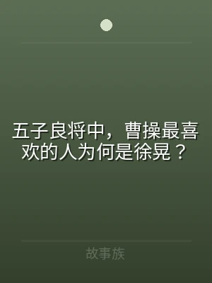 五子良将中，曹操最喜欢的人为何是徐晃？