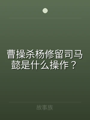 曹操杀杨修留司马懿是什么操作？