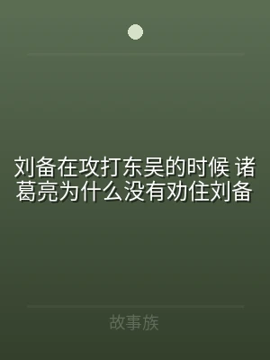 刘备在攻打东吴的时候 诸葛亮为什么没有劝