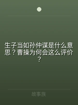生子当如孙仲谋是什么意思？曹操为何会这么