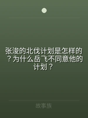 张浚的北伐计划是怎样的？为什么岳飞不同意