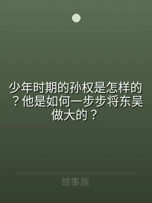 少年时期的孙权是怎样的？他是如何一步步将
