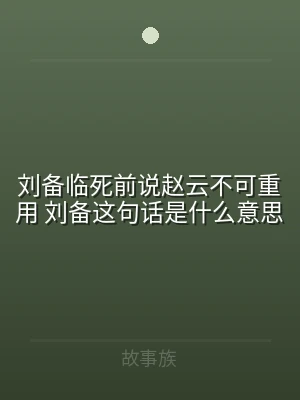刘备临死前说赵云不可重用 刘备这句话是什