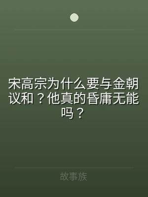 宋高宗为什么要与金朝议和？他真的昏庸无能