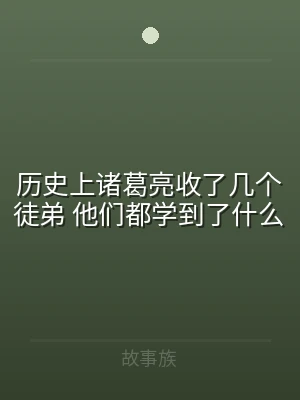 历史上诸葛亮收了几个徒弟 他们都学到了什