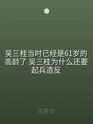 吴三桂当时已经是61岁的高龄了 吴三桂为