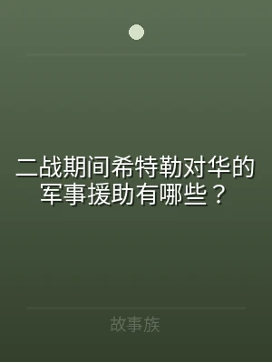二战期间希特勒对华的军事援助有哪些？