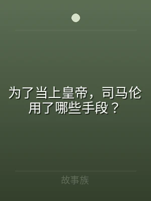 为了当上皇帝，司马伦用了哪些手段？