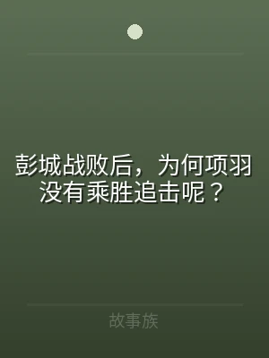 彭城战败后，为何项羽没有乘胜追击呢？