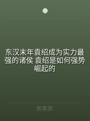 东汉末年袁绍成为实力最强的诸侯 袁绍是如
