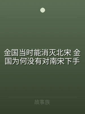 金国当时能消灭北宋 金国为何没有对南宋下