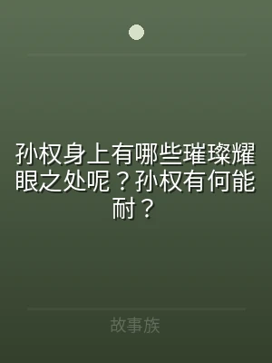 孙权身上有哪些璀璨耀眼之处呢？孙权有何能