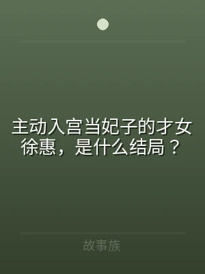主动入宫当妃子的才女徐惠，是什么结局？