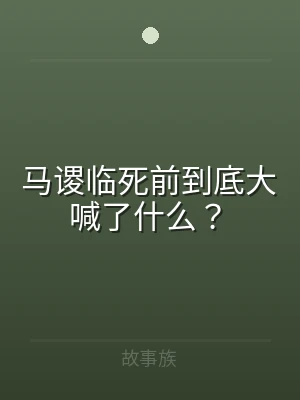 马谡临死前到底大喊了什么？