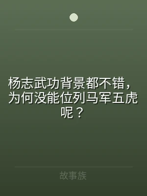 杨志武功背景都不错，为何没能位列马军五虎