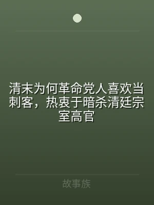 清末为何革命党人喜欢当刺客，热衷于暗杀清