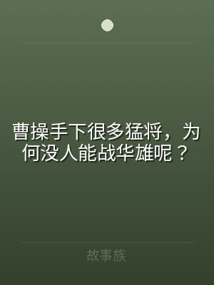 曹操手下很多猛将，为何没人能战华雄呢？