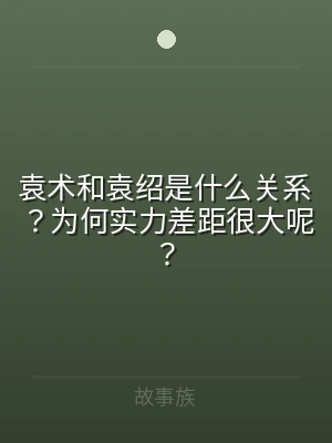 袁术和袁绍是什么关系？为何实力差距很大呢