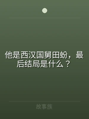他是西汉国舅田蚡，最后结局是什么？