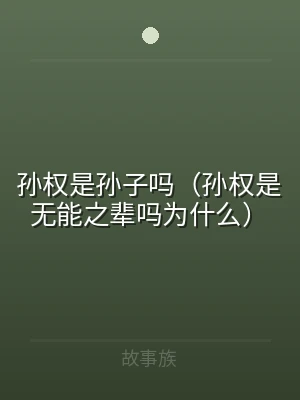 孙权是孙子吗（孙权是无能之辈吗为什么）