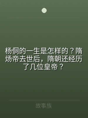 杨侗的一生是怎样的？隋炀帝去世后，隋朝还
