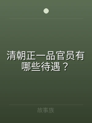清朝正一品官员有哪些待遇？