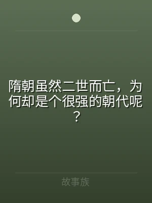 隋朝虽然二世而亡，为何却是个很强的朝代呢