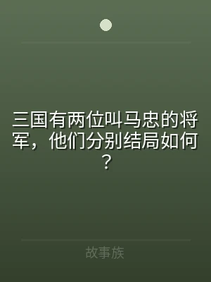 三国有两位叫马忠的将军，他们分别结局如何