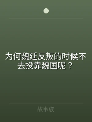 为何魏延反叛的时候不去投靠魏国呢？