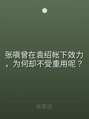 张嗔曾在袁绍帐下效力，为何却不受重用呢？