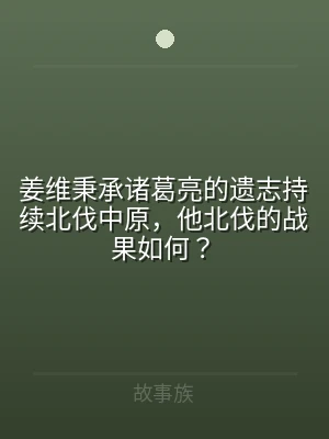 姜维秉承诸葛亮的遗志持续北伐中原，他北伐