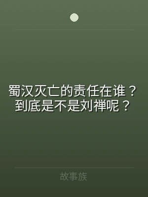 蜀汉灭亡的责任在谁？到底是不是刘禅呢？
