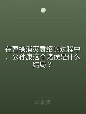 在曹操消灭袁绍的过程中，公孙康这个诸侯是