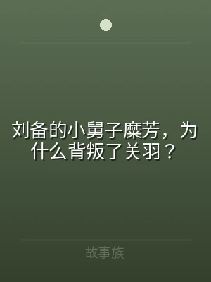 刘备的小舅子糜芳，为什么背叛了关羽？