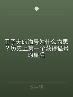 卫子夫的谥号为什么为思？历史上第一个获得
