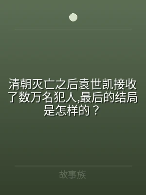 清朝灭亡之后袁世凯接收了数万名犯人,最后
