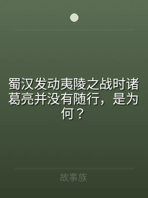 蜀汉发动夷陵之战时诸葛亮并没有随行，是为