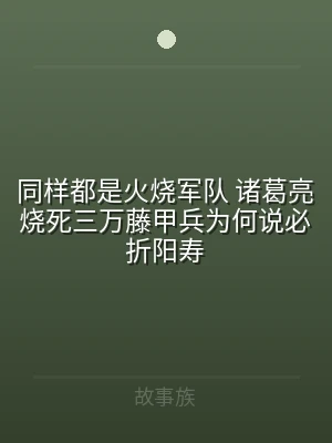 同样都是火烧军队 诸葛亮烧死三万藤甲兵为