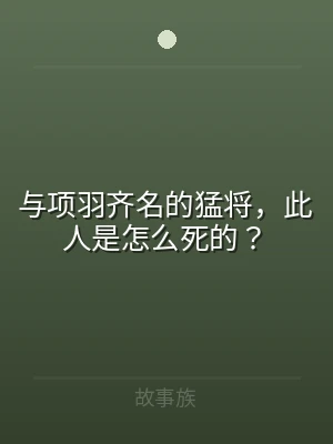 与项羽齐名的猛将，此人是怎么死的？