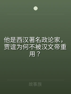 他是西汉著名政论家，贾谊为何不被汉文帝重