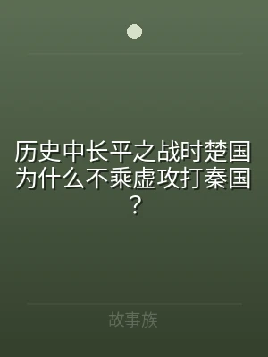 历史中长平之战时楚国为什么不乘虚攻打秦国