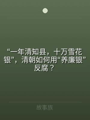 “一年清知县，十万雪花银”，清朝如何用“