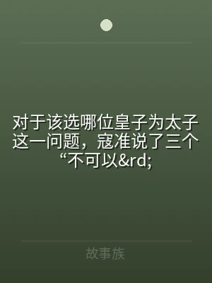 对于该选哪位皇子为太子这一问题，寇准说了