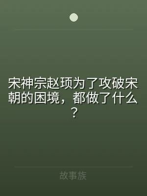 宋神宗赵顼为了攻破宋朝的困境，都做了什么