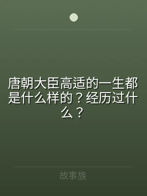 唐朝大臣高适的一生都是什么样的？经历过什