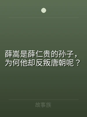 薛嵩是薛仁贵的孙子，为何他却反叛唐朝呢？
